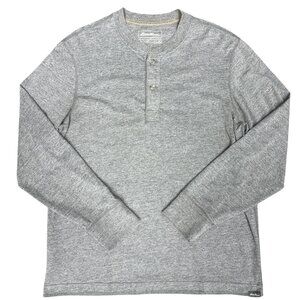 Men's EDDIE BAUER Outdoor‎ Thick Heather Gray Henley- Size Large